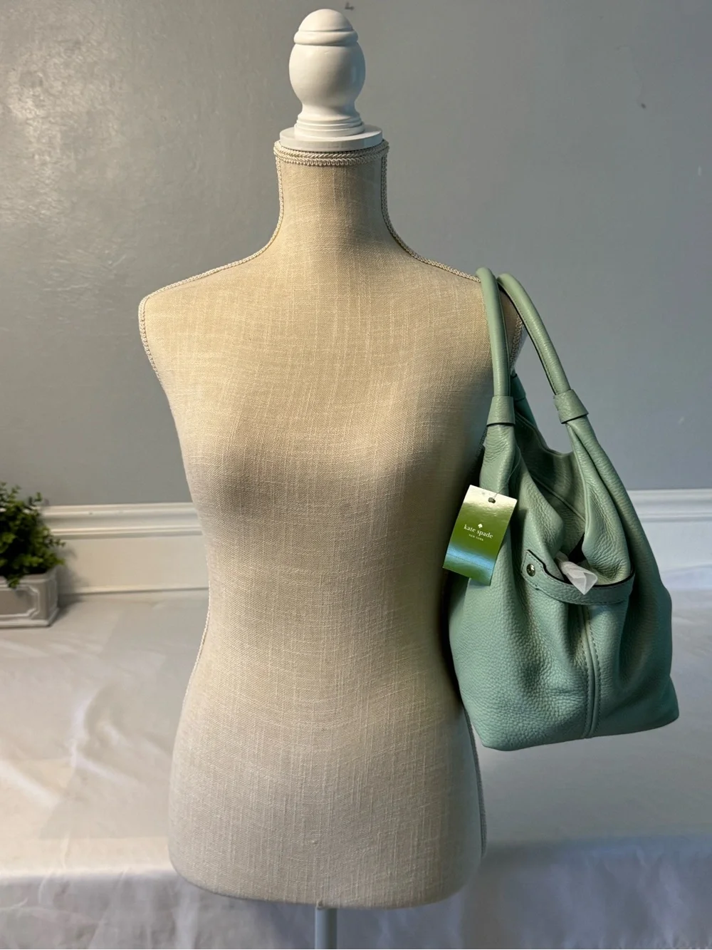 kate spade Dusty Mint Pebbled Leather Shoulder Bag